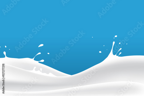 milk or yogurt puddle. wave design element