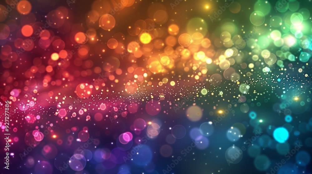 A vibrant bokeh background displaying an array of colorful lights in a soft, abstract formation A vibrant bokeh background displaying an array of colorful lights in a soft, abstract formation