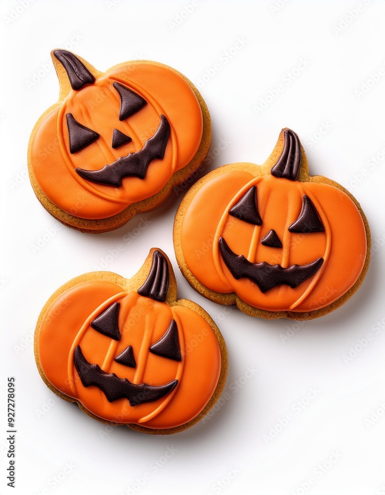 Halloween biscuits shaped like pumpkins. Homemade Halloween Cookies Decorated Like Pumpkins isolate on white background Halloween biscuits shaped like pumpkins. Homemade Halloween Cookies Decorated Like Pumpkins isolate on white background
