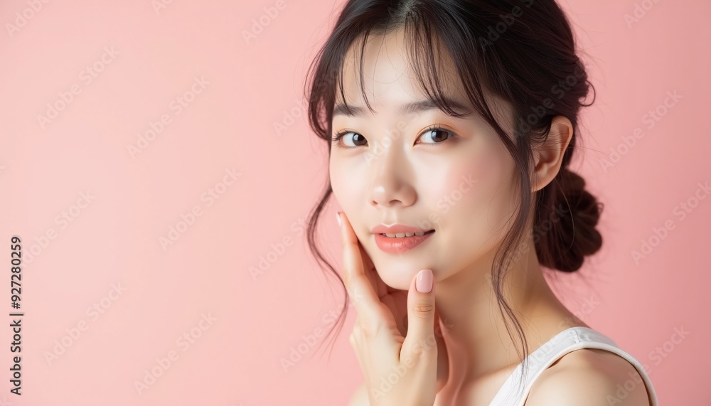 Portrait of a Japanese Woman in a Pose, Isolated on a Clean Background, Ideal for Beauty Product Promotion Portrait of a Japanese Woman in a Pose, Isolated on a Clean Background, Ideal for Beauty Product Promotion