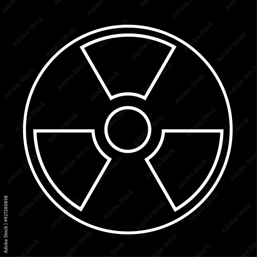 Radiation line icon. Radioactive or nuclear sign. Vector Illustration Radiation line icon. Radioactive or nuclear sign. Vector Illustration