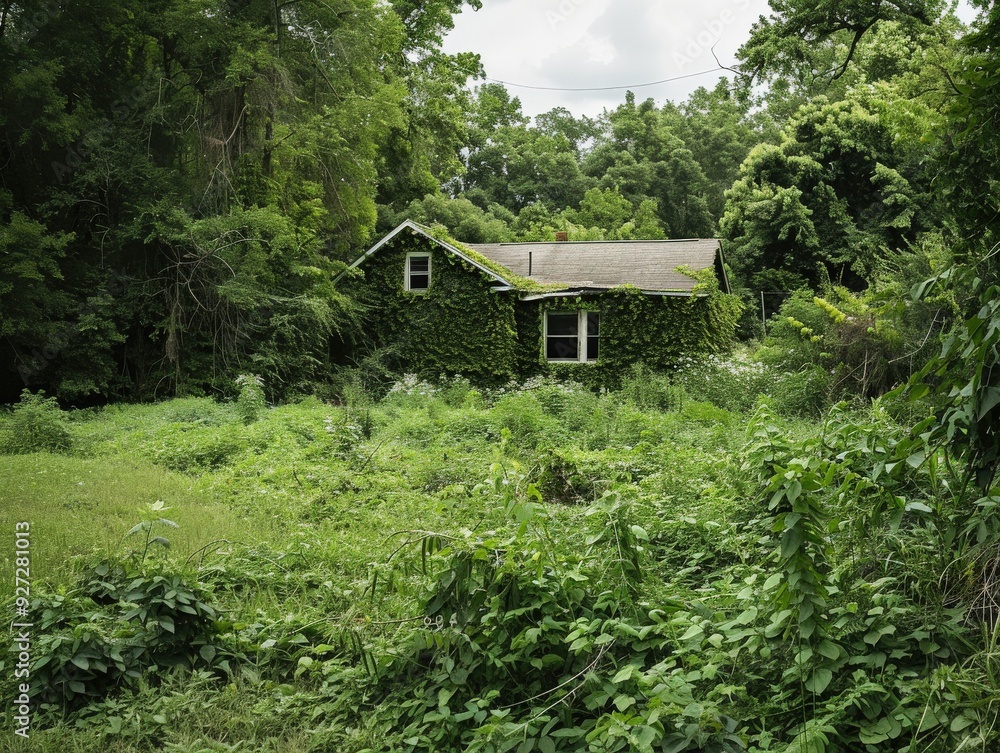 A house with vines growing on it A house with vines growing on it