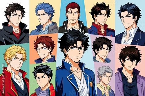 Cultural Influence of Attractive Japanese Male Characters in Vector Anime Art photo