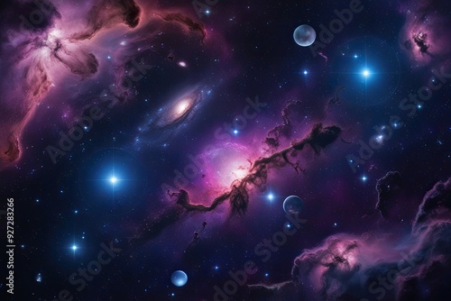 Stunning Celestial Ecosystem Featuring Nebula and Celestial Bodies in Ultra High Definition 3D Rendering of Starry Night in 8K