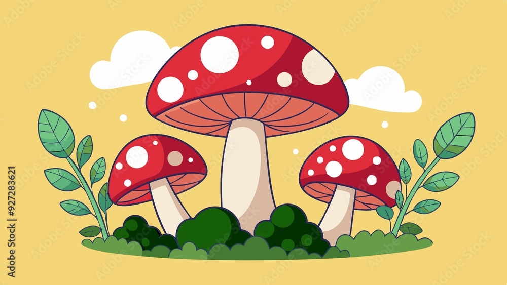 a glade of red mushrooms a glade of red mushrooms