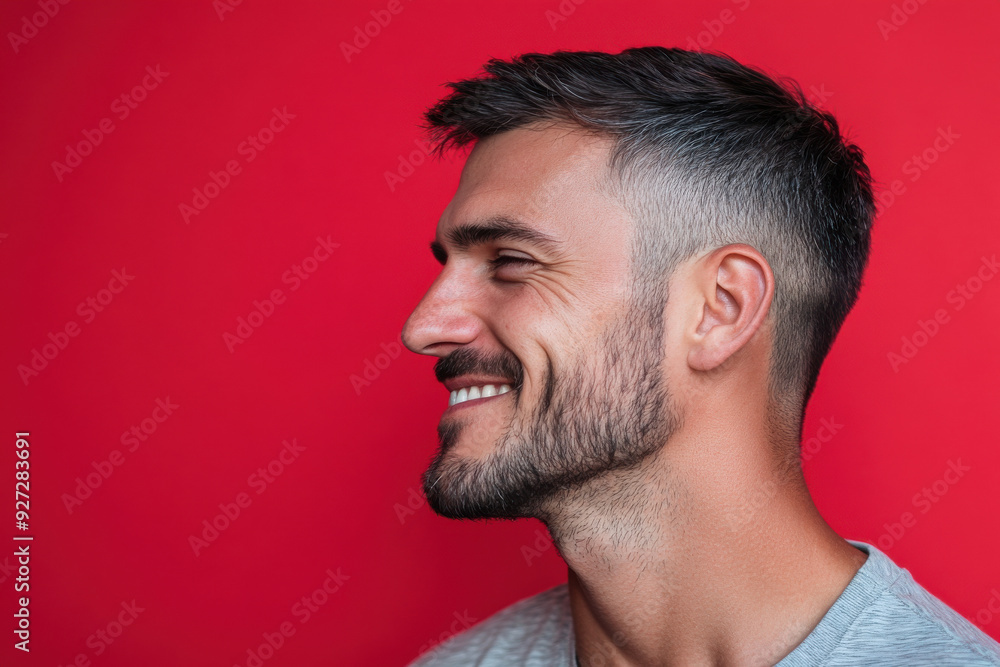 Obraz premium A close up of a man's face with her eyes closed