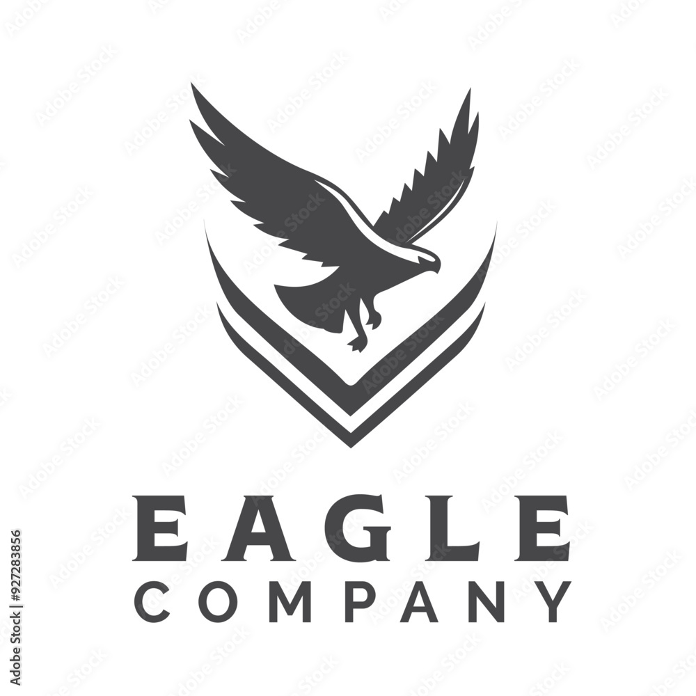 Obraz premium Abstract eagle or hawk head isolated on white background. Template for design mascot, label, badge, emblem, Minimal logo or other branding. Vector illustration