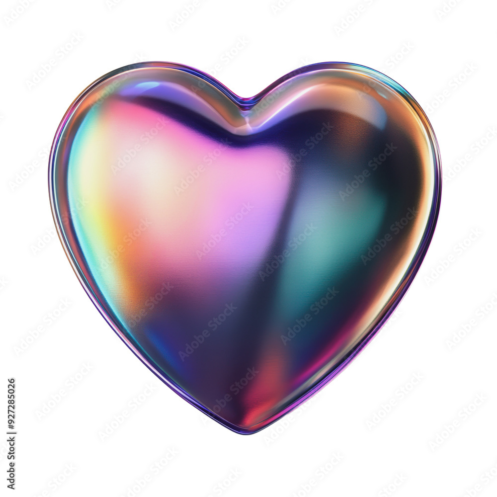 PNG Colorful heart shape with glossy surface PNG Colorful heart shape with glossy surface