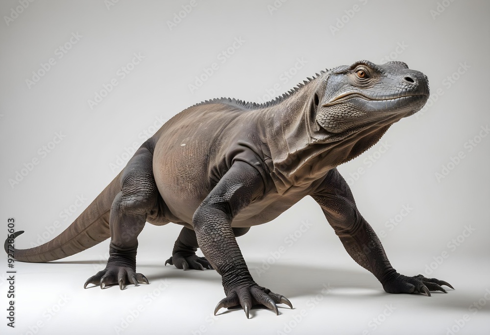 Obraz premium Komodo dragon Varanus komodoensis Komodo monitor, large reptile of the monitor lizard family Varanidae