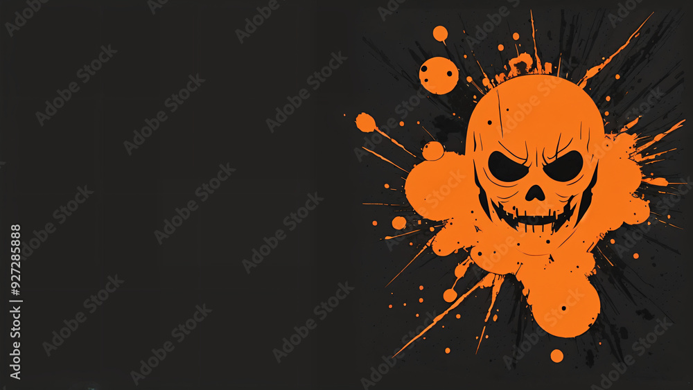 Fototapeta premium a orange color stylized skull smile