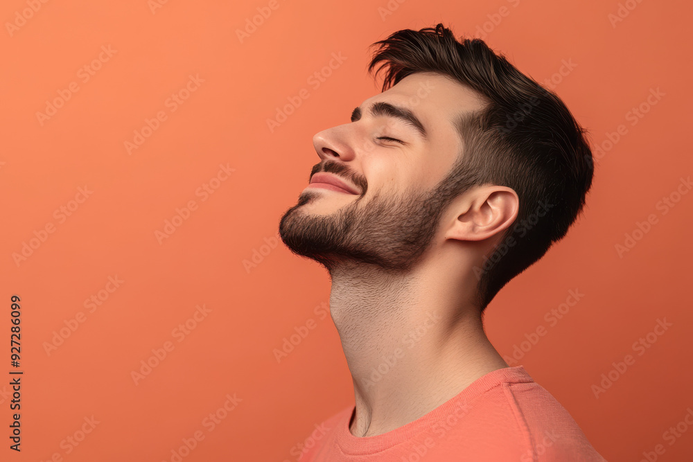 A close up of a man's face with her eyes closed A close up of a man's face with her eyes closed