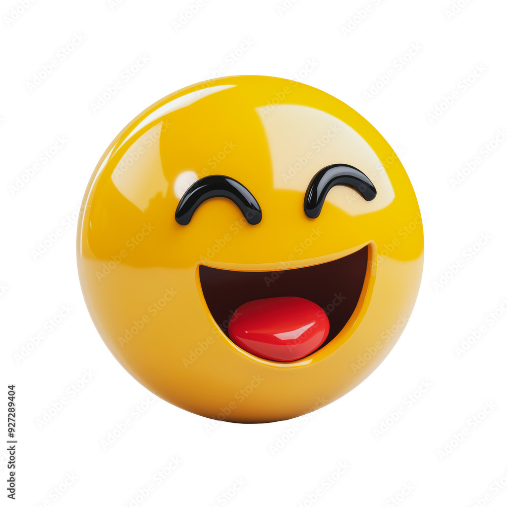 PNG Happy yellow emoji with a big smile PNG Happy yellow emoji with a big smile