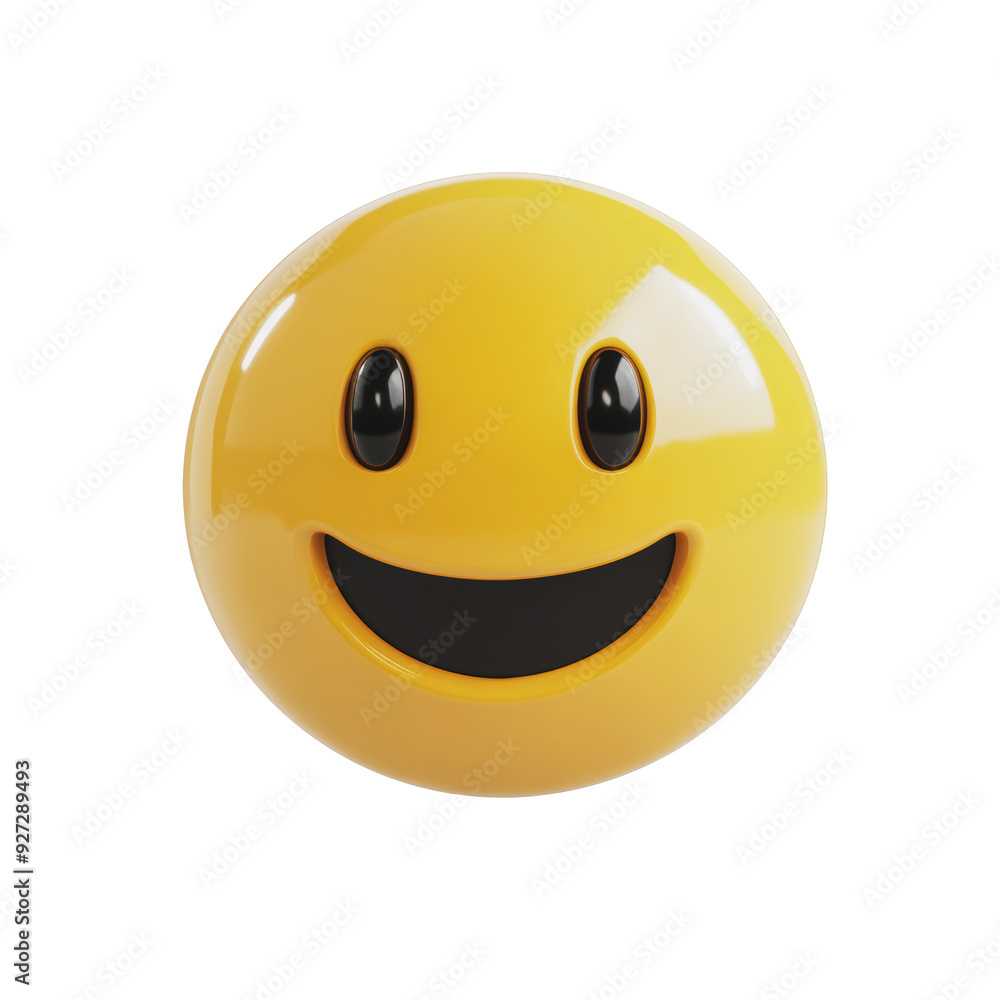 PNG Happy yellow smiley face with a glossy finish PNG Happy yellow smiley face with a glossy finish