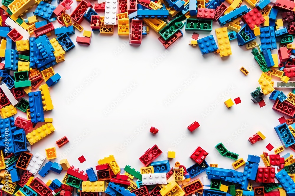 Obraz premium Colorful Plastic Building Blocks Frame