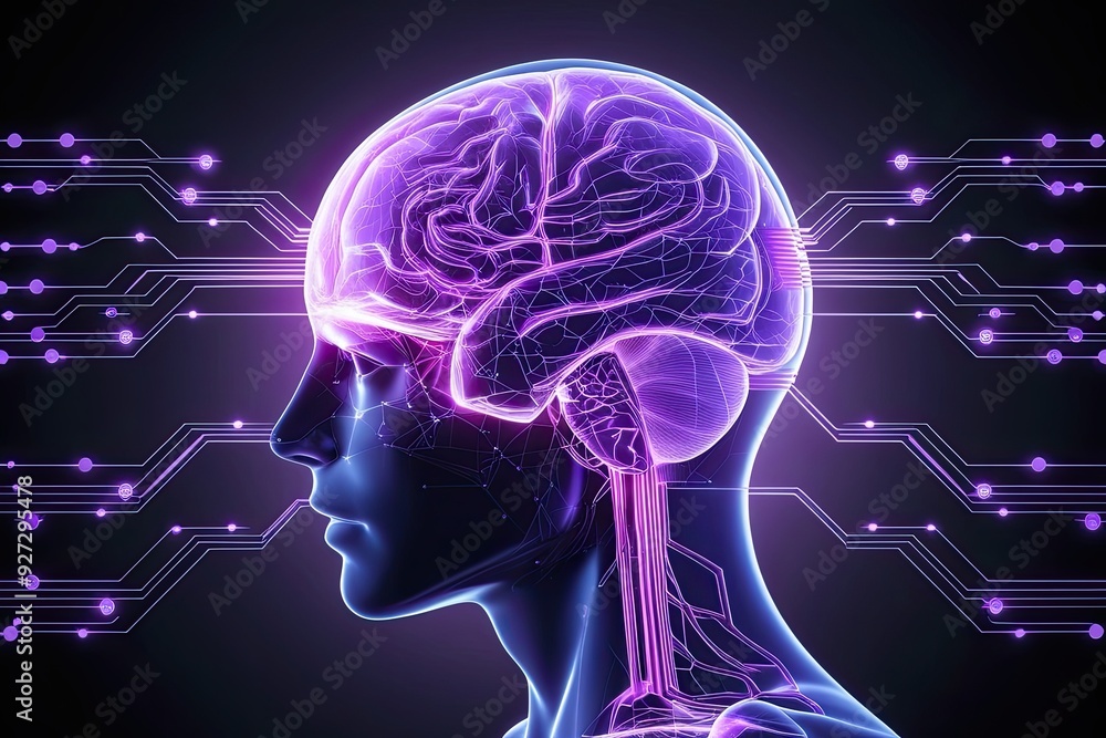A Complex Digital Framework with Shimmering Purple Neural Pathways in a Shadowy Backdrop A Complex Digital Framework with Shimmering Purple Neural Pathways in a Shadowy Backdrop