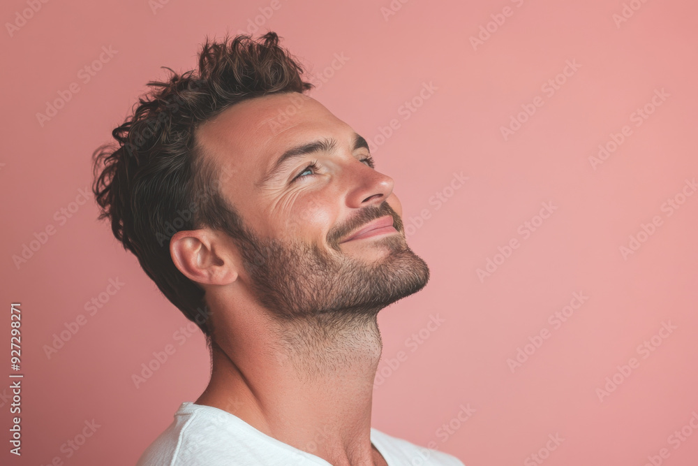 A close up of a man's face with her eyes closed A close up of a man's face with her eyes closed