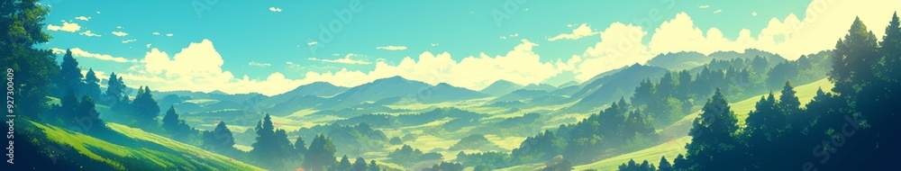 Obraz premium Cozy Girl Sipping Warm Milk Tea Amidst Snowy Mountains at Sunset: Dreamy Anime-Style 4K Wallpaper. Enchanting Winter Scene for UI, Web, and Poster Designs. Perfect for Winter Solstice, New Year, Sprin
