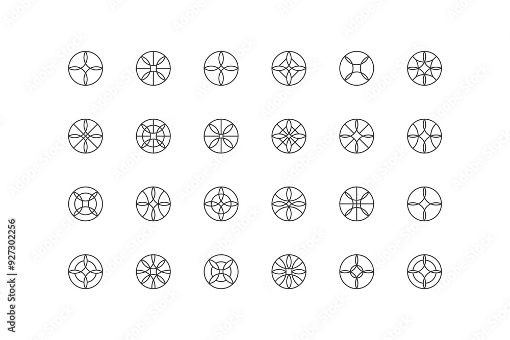 Circle logo. Geometric emblem with loop and circle for your project. Vector element for mosaik, pattern and grid. Circle logo. Geometric emblem with loop and circle for your project. Vector element for mosaik, pattern and grid.