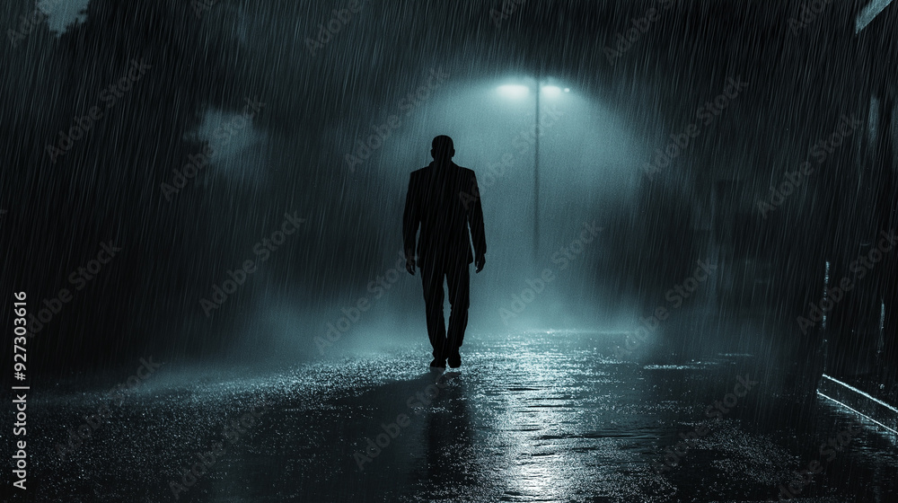 silhouette of a person under the rain silhouette of a person under the rain