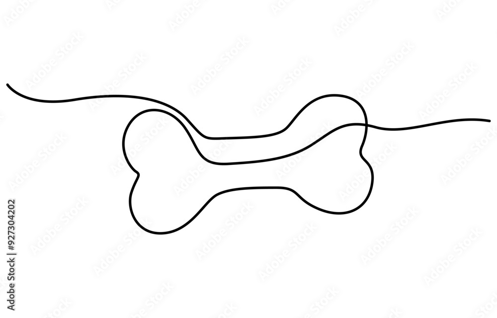 Continuous one line drawing of bone. simple human bone line art vector illustration. Bone toy for dog line art, Continuous one line drawing of bone. simple human bone line art vector illustration. Bone toy for dog line art,