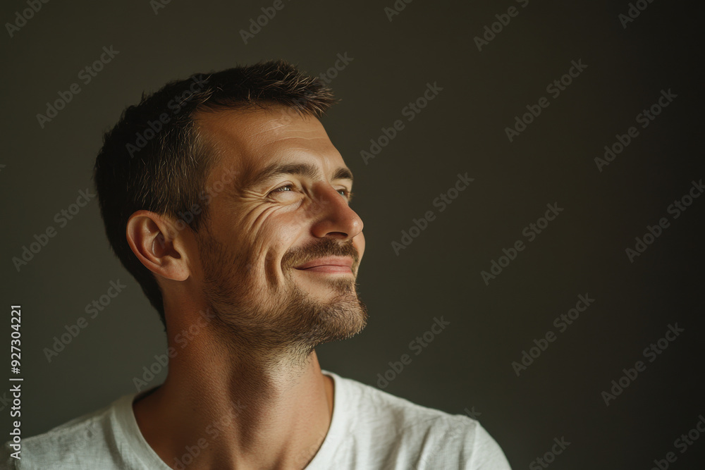 Obraz premium A close up of a man's face with her eyes closed