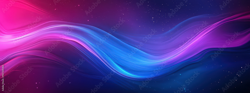 A purple and blue wave with stars in the background A purple and blue wave with stars in the background