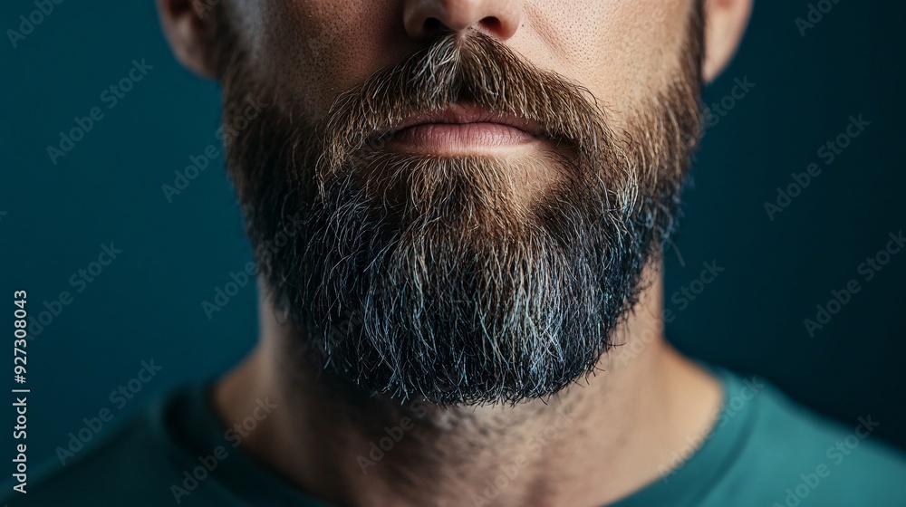 Obraz premium Close-up of a Bearded Man's Face