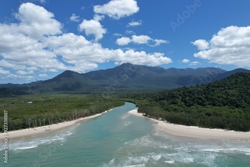 Aerial photo of Thornton Beach Daintree Queensland Australia photo