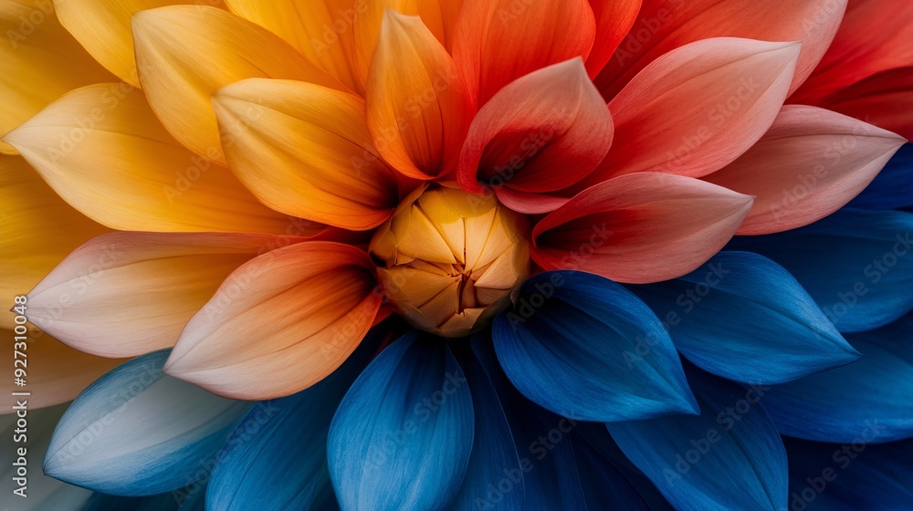 Fototapeta premium Macro View of Multicolored Flower with Vibrant Petals
