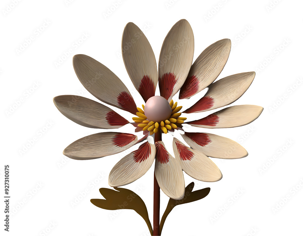 Fototapeta premium 3d flower on a isolated on white backgroun. Generative AI.