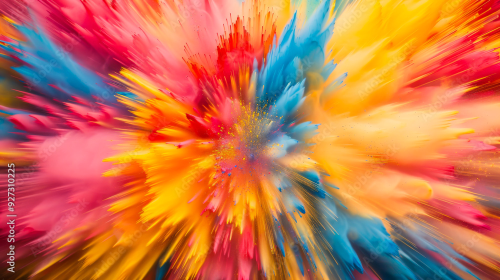 Abstract bright background. A multi-colored explosion of bright colors, creating a dynamic visual effect. Holi holiday. Abstract bright background. A multi-colored explosion of bright colors, creating a dynamic visual effect. Holi holiday.