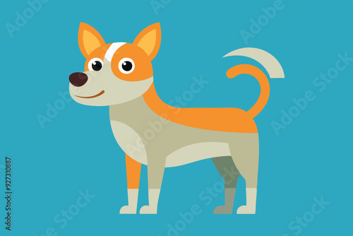 Funny mockup of a small dog on a white background