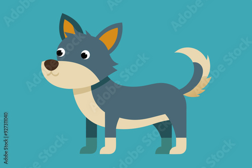 Funny mockup of a small dog on a white background