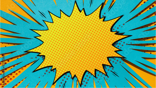 blue and yellow background Comic background and blue comic with a comic explosion. comment box with blue background, business sign, symbol poster, sale deals, discount offer, funky background,