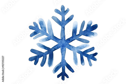 A beautiful watercolor snowflake illustration, perfect for winter designs, holiday themes, and festive decorations.