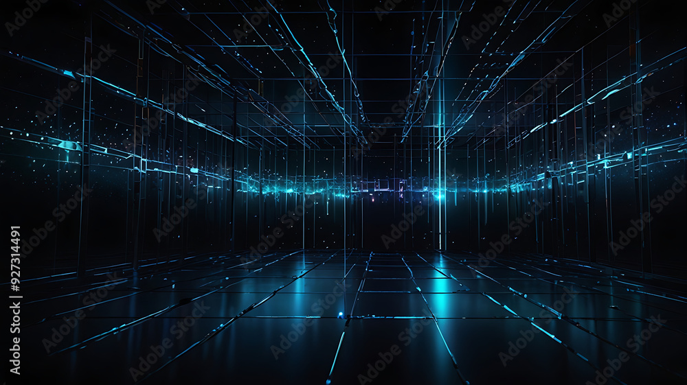 Technological Lines And Blue Background Technological Lines And Blue Background