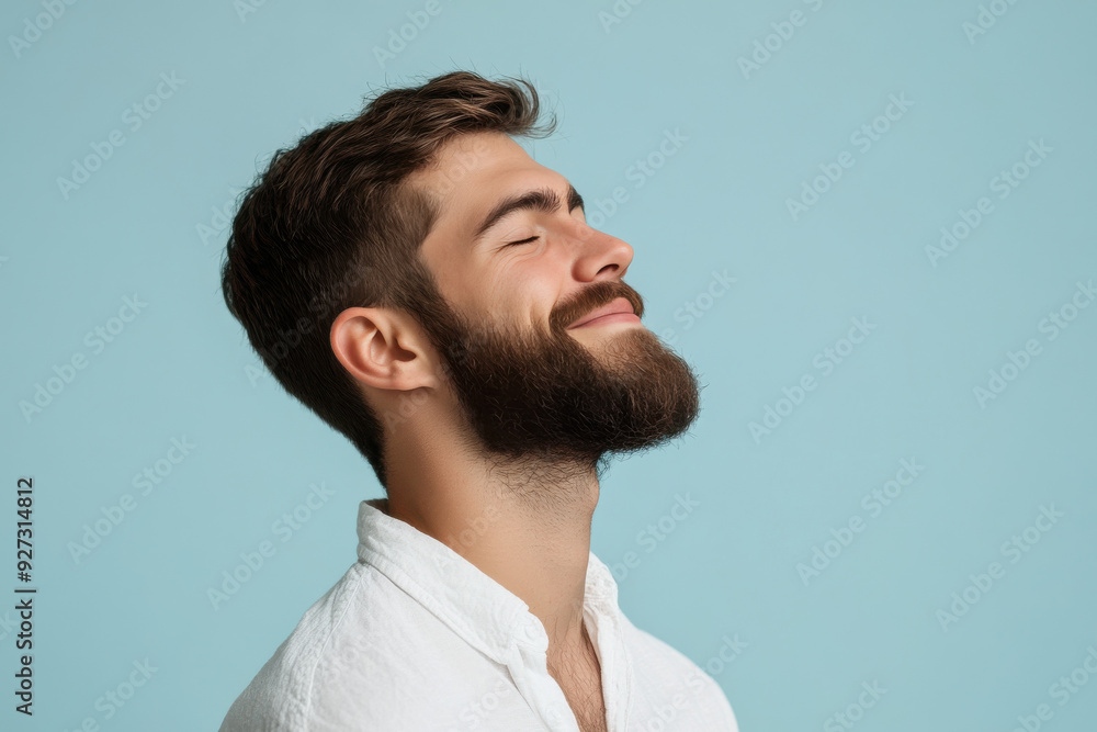 A close up of a man's face with her eyes closed A close up of a man's face with her eyes closed
