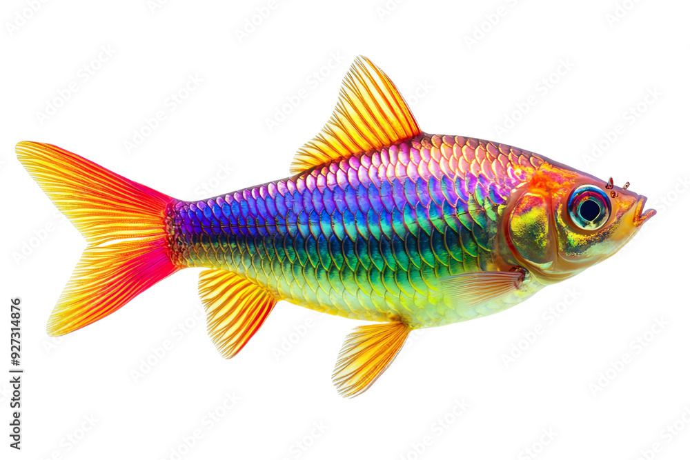 A vibrant rainbow fish showcasing a stunning array of colors and shimmering scales, perfect for aquatic-themed designs. A vibrant rainbow fish showcasing a stunning array of colors and shimmering scales, perfect for aquatic-themed designs.
