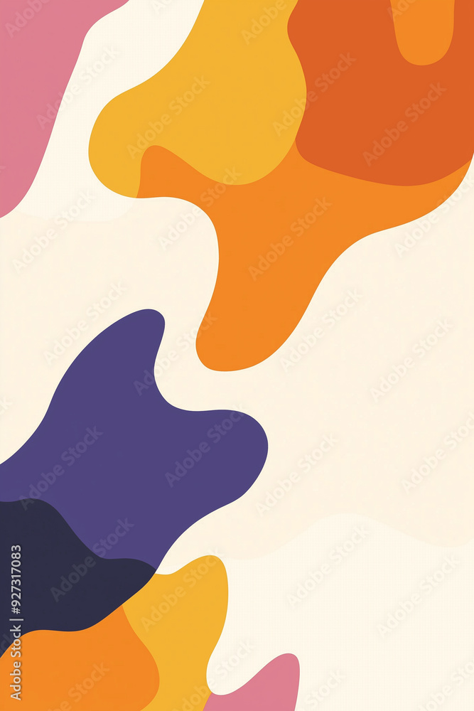 Vibrant shapes blend harmoniously on canvas for a book cover Vibrant shapes blend harmoniously on canvas for a book cover