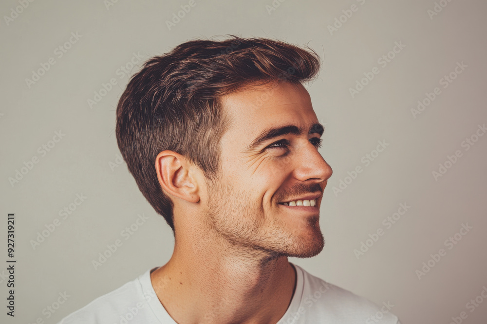 Fototapeta premium A close up of a man's face with her eyes closed