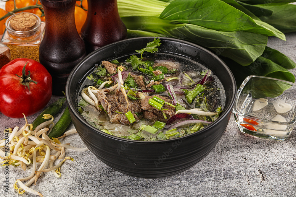 Vietnamese cuisine - Pho Bo soup with beef Vietnamese cuisine - Pho Bo soup with beef