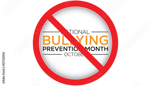 National Bullying Prevention Month is observed every year on October. Social Awareness concept.  background, placard, banner template Vector illustration design.