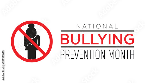National Bullying Prevention Month is observed every year on October. Social Awareness concept.  background, placard, banner template Vector illustration design.