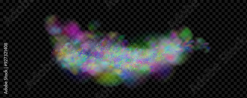 An explosion of colorful smoke clouds.Multicolor fog with blue and yellow particles.Explosions of color powder.
