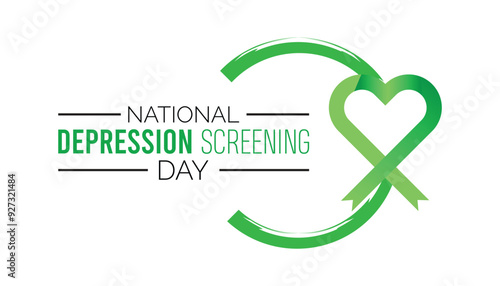 National Depression screening day is observed every year on October. Medical Healthcare Awareness concept. background, placard, banner template Vector illustration design.