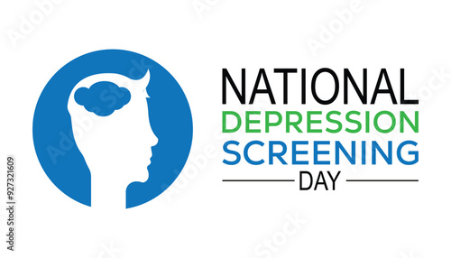National Depression screening day is observed every year on October. Medical Healthcare Awareness concept. background, placard, banner template Vector illustration design.