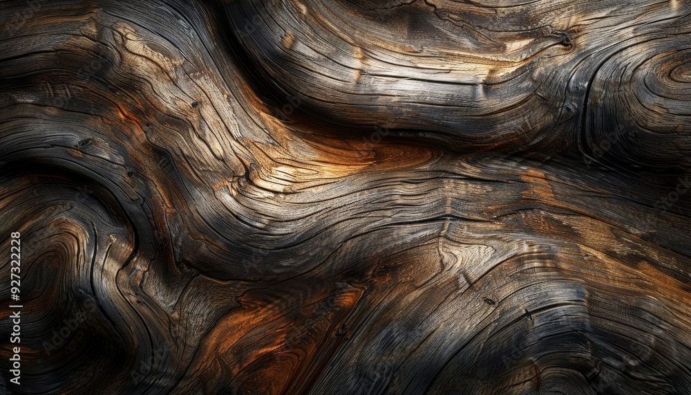 Close-Up of Textured Wood with Burnt Patterns and Natural Details Close-Up of Textured Wood with Burnt Patterns and Natural Details