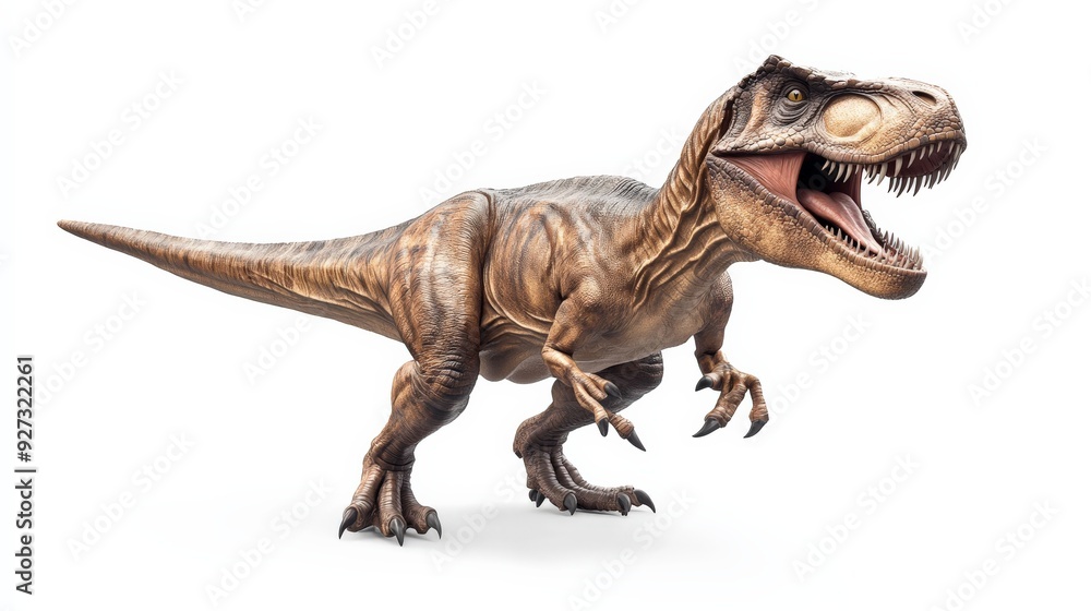 Dynamic digital illustration of a roaring Tyrannosaurus Rex dinosaur against a white background. Perfect for educational and creative uses. Dynamic digital illustration of a roaring Tyrannosaurus Rex dinosaur against a white background. Perfect for educational and creative uses.