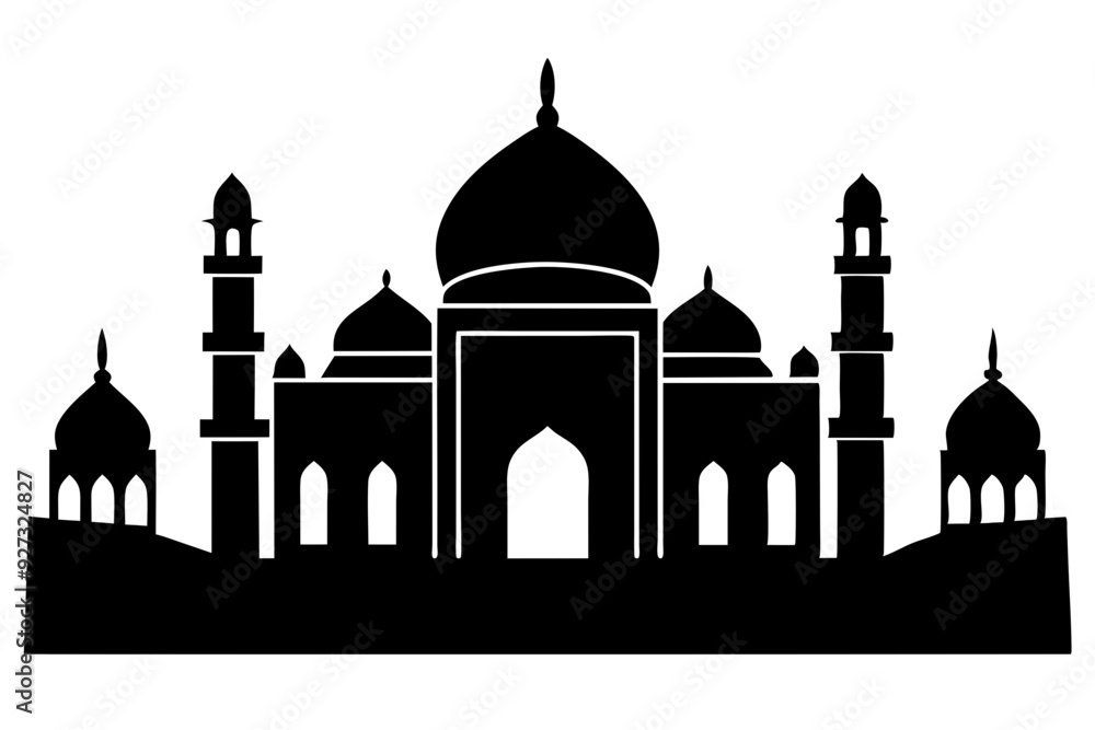 islamic mosque silhouette vector, black silhouette mosque vector illustration
islamic mosque silhouette vector, black silhouette mosque vector illustration