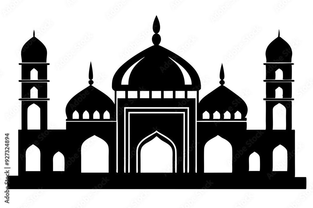 islamic mosque silhouette vector, black silhouette mosque vector illustration
islamic mosque silhouette vector, black silhouette mosque vector illustration